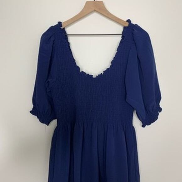 Hill House The Luisa Nap Blue Navy Crepe Dress Womens New Size XL - Picture 11 of 16